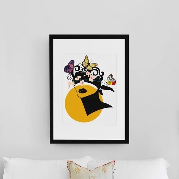 Modern Wall Art Print Butterfly Girl Unframed - Picture 10 of 12